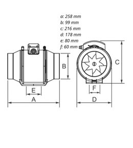 Ventilátor diagonální potrubní DVP HIDE 100 S, HACO