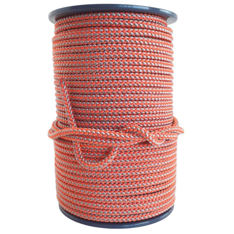 Šňůra pletená bez jádra PPV 6 mm, 100 m, oranžovo-šedá, ENPRO