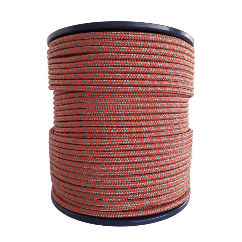 Lano pletené s jádrem PPV 8 mm, 16 pramenné, 200 m, oranžovo-šedé, ENPRO