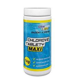 Chemie bazénová, Chlorové tablety MAXI, 1 kg, SILCO
