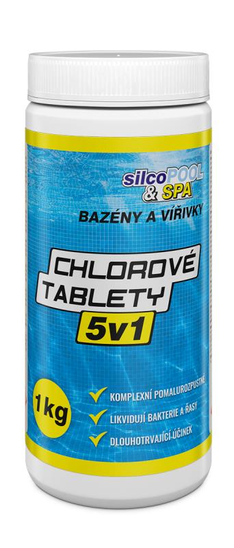 Chemie bazénová, Chlorové tablety 5 v 1, 1 kg, SILCO