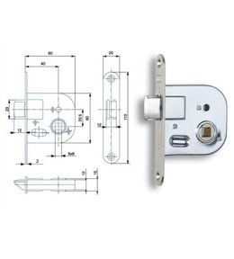 Zámek stavební ZS04, se zajišťovací střelkou, levý