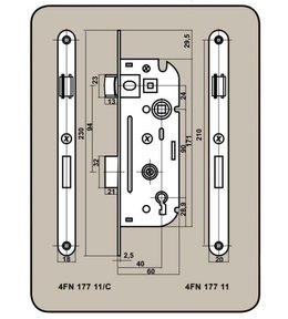 Zámek stavební 6090/40 K, pravý