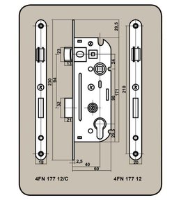 Zámek stavební 6090/40 V, levý
