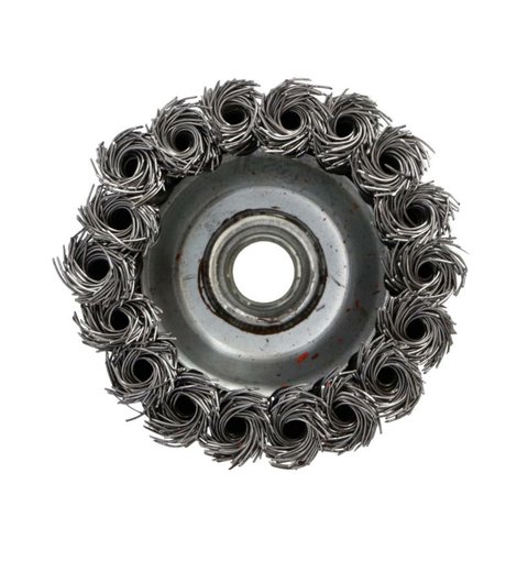 Kartáč drátěný čelní copánkový ocelový, závit M14 125 25, FASTER TOOLS