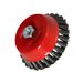 Kartáč drátěný čelní copánkový ocelový, závit M14 75 20, FASTER TOOLS