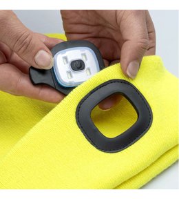 Zimní čepice s LED svítilnou žlutá