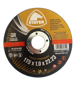 Kotouč řezný na kov PREMIUM T41, Ø 115 x 1 x 22,23 mm, STAYER