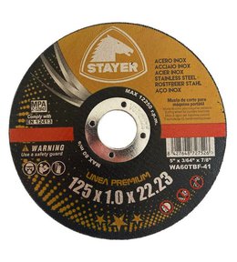 Kotouč řezný na kov PREMIUM T41, Ø 125 x 1 x 22,23 mm, STAYER