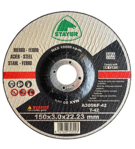 Kotouč řezný na kov, Ø 150 x 3 x 22,2 mm, T42, STAYER