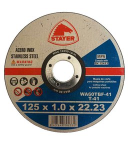 Kotouč řezný na kov, Ø 125 x 1 x 22,23 mm, STANDARD T41, STAYER