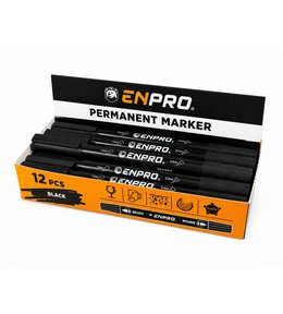 Popisovač permanentní (fix), oboustranný, černý, ENPRO