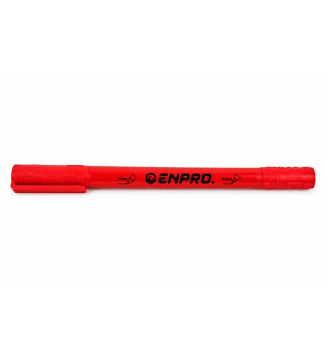 Popisovač permanentní (fix), oboustranný, červený, ENPRO