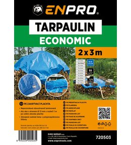 Plachta zakrývací EKONOMIK, 2 x 3 m, 55 g/m², modrá, ENPRO