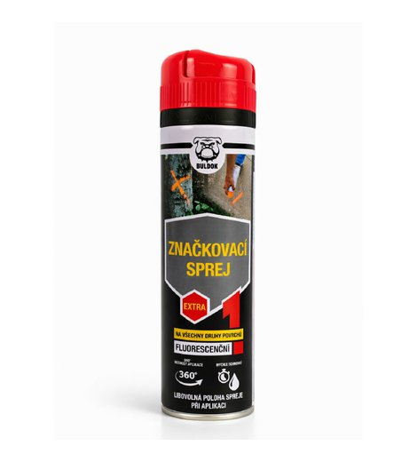 Sprej značkovací, červená, 500ml, BULDOK