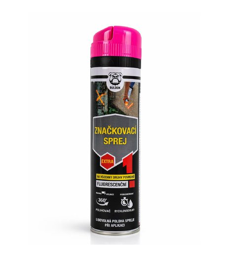 Sprej značkovací, růžová, 500ml, BULDOK
