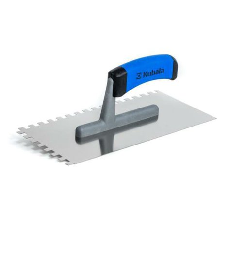 Hladítko nerez, zub 6 mm, 270 x 130 mm, gumová rukojeť