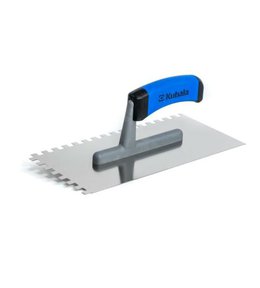 Hladítko nerez, zub 12 mm, 270 x 130 mm, gumová rukojeť