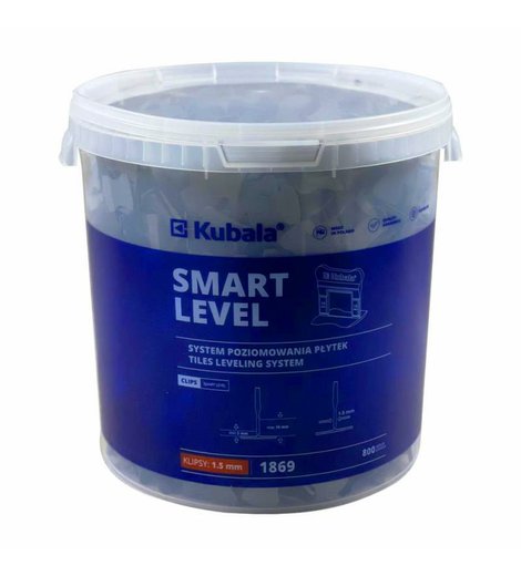Spony Smart Level, 1,5 mm, 800 ks + kbelík 20 l, Kubala