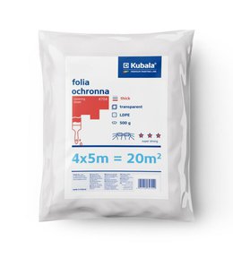 Fólie zakrývací LDPE, průsvitná, 25 µm, 4 x 5 m, KUBALA
